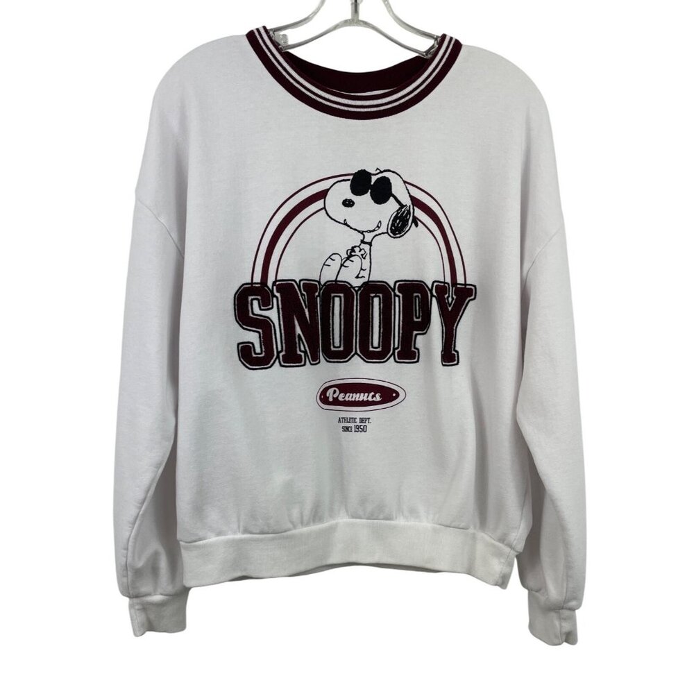 Snoopy Peanuts Athletic Dept White Crewneck Sweatshirt Size M